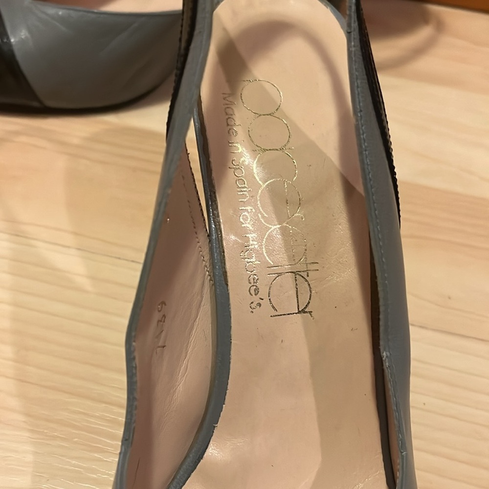 Vintage Pacesetter gray & black sling back heels 7.5‎ - Picture 3 of 13